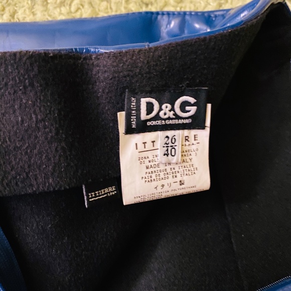 D&G Dolce & Gabbana Blue Leather Skirt - Picture 5 of 5